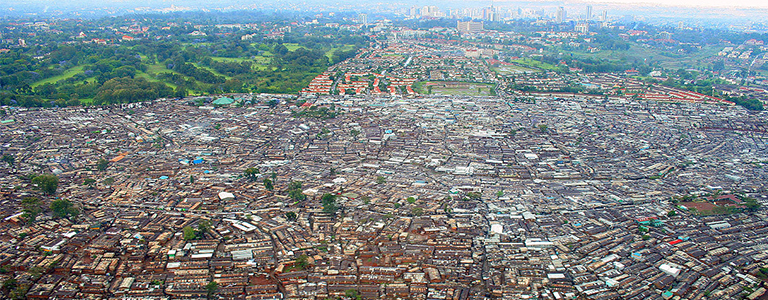 Slum Kibera in Nairobi, seen from above