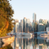 View of downtown Vancouver, BC from the Stanley Park Seawall
