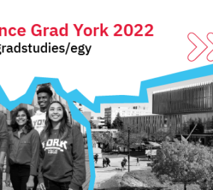 banner for egy sessions, photo of york students and york building